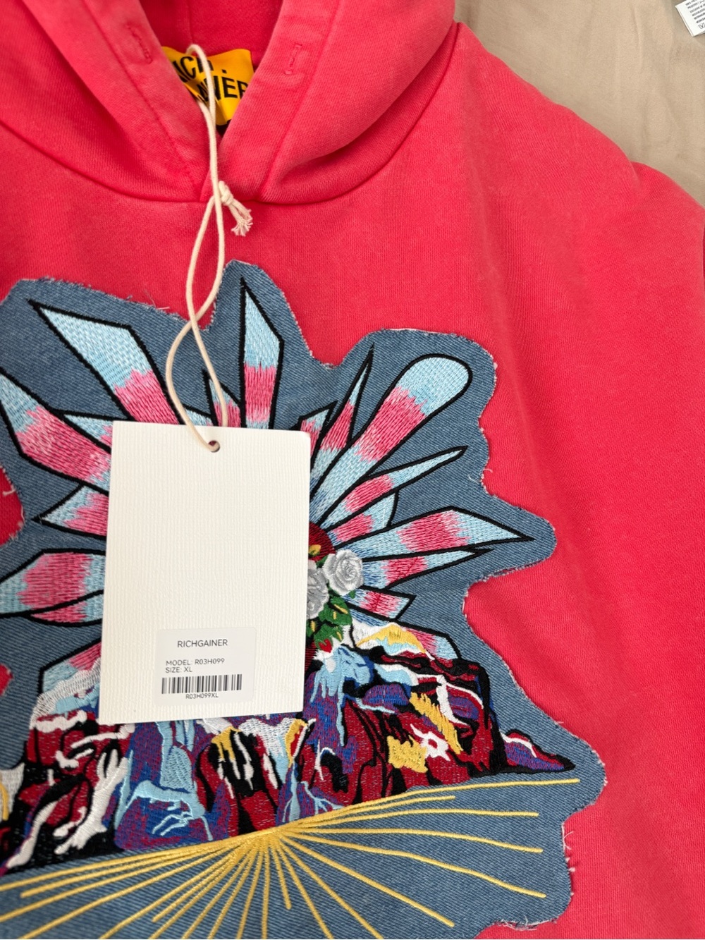 NWT RICHGAINER Patchwork Hoodie - Picture 4 of 16